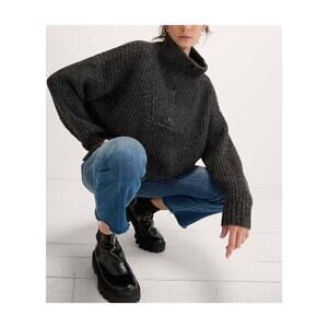 Hatch 'The Tweed Jo' Black Long Sleeve Sweater Size 2